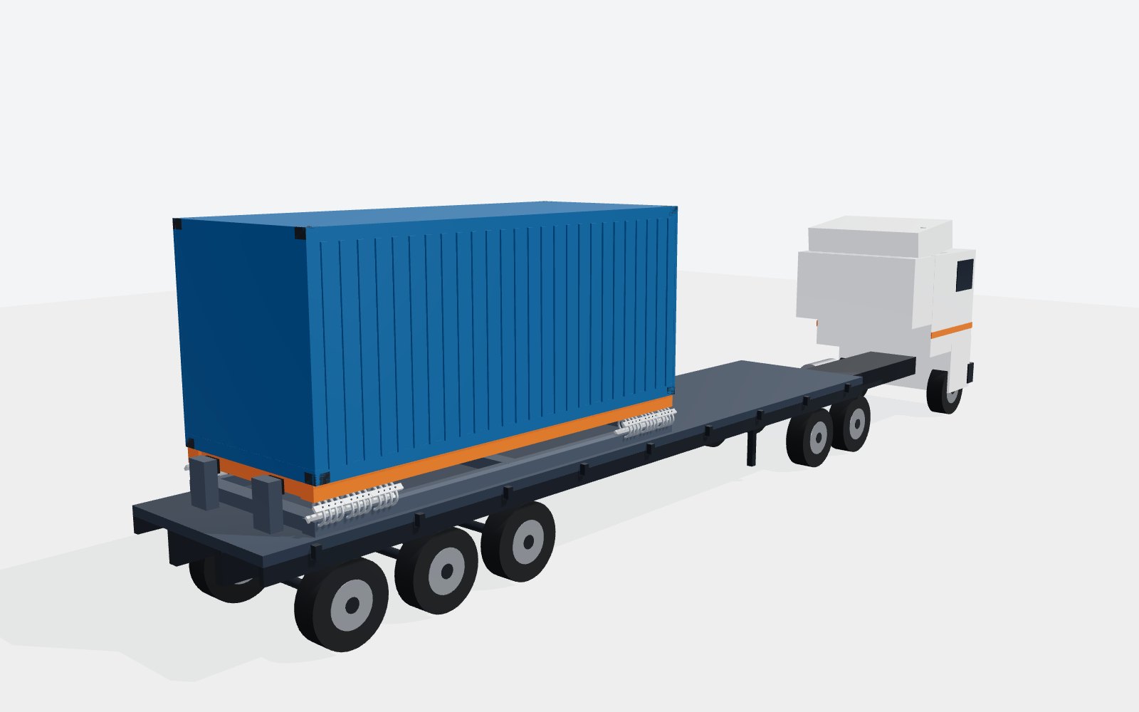 Container on an isolated interface frame with 45 degree isolators at each ISO corner